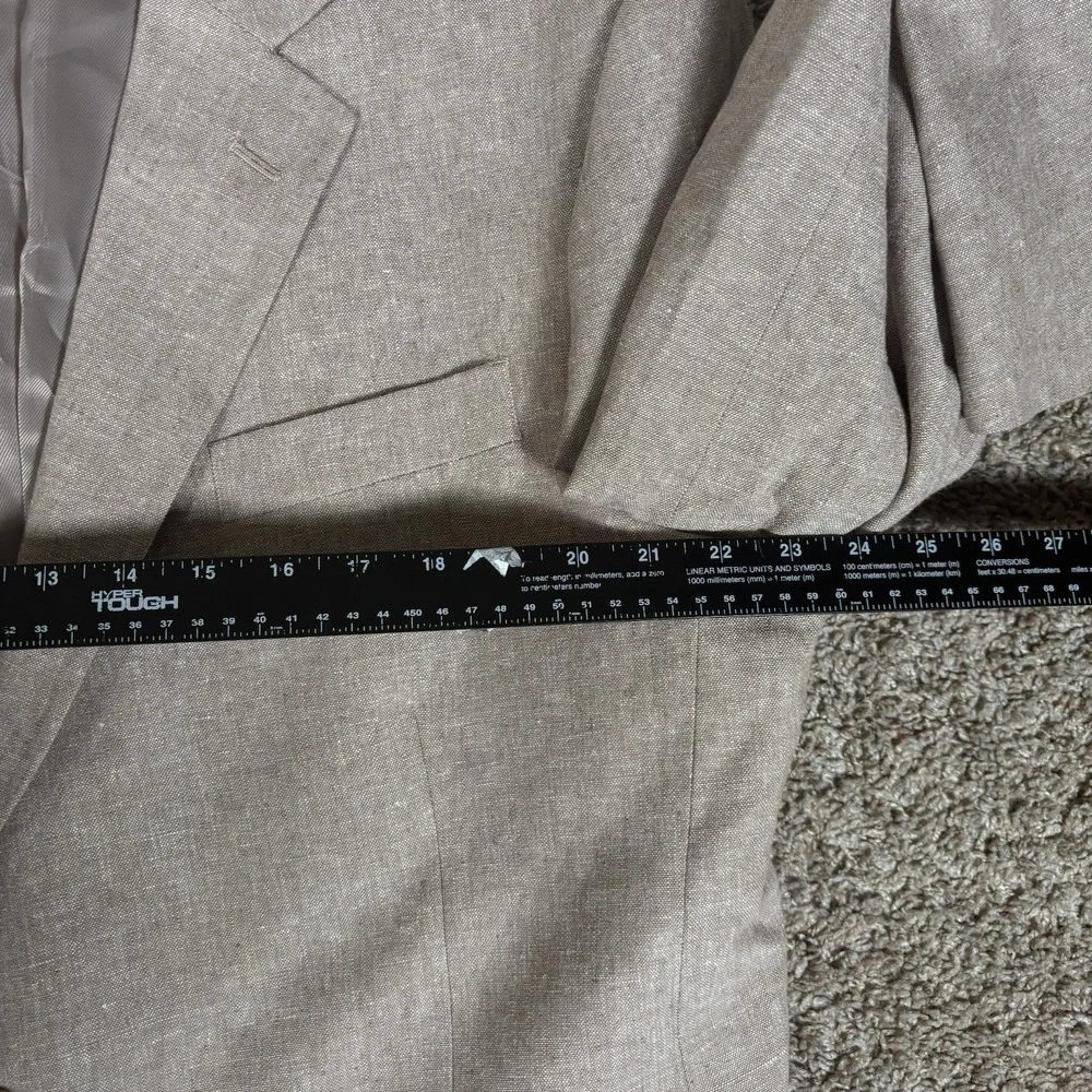 Stafford Mens 48 Reg Gray Sport Coat Linen Blend Classic Two Button‎ Blazer